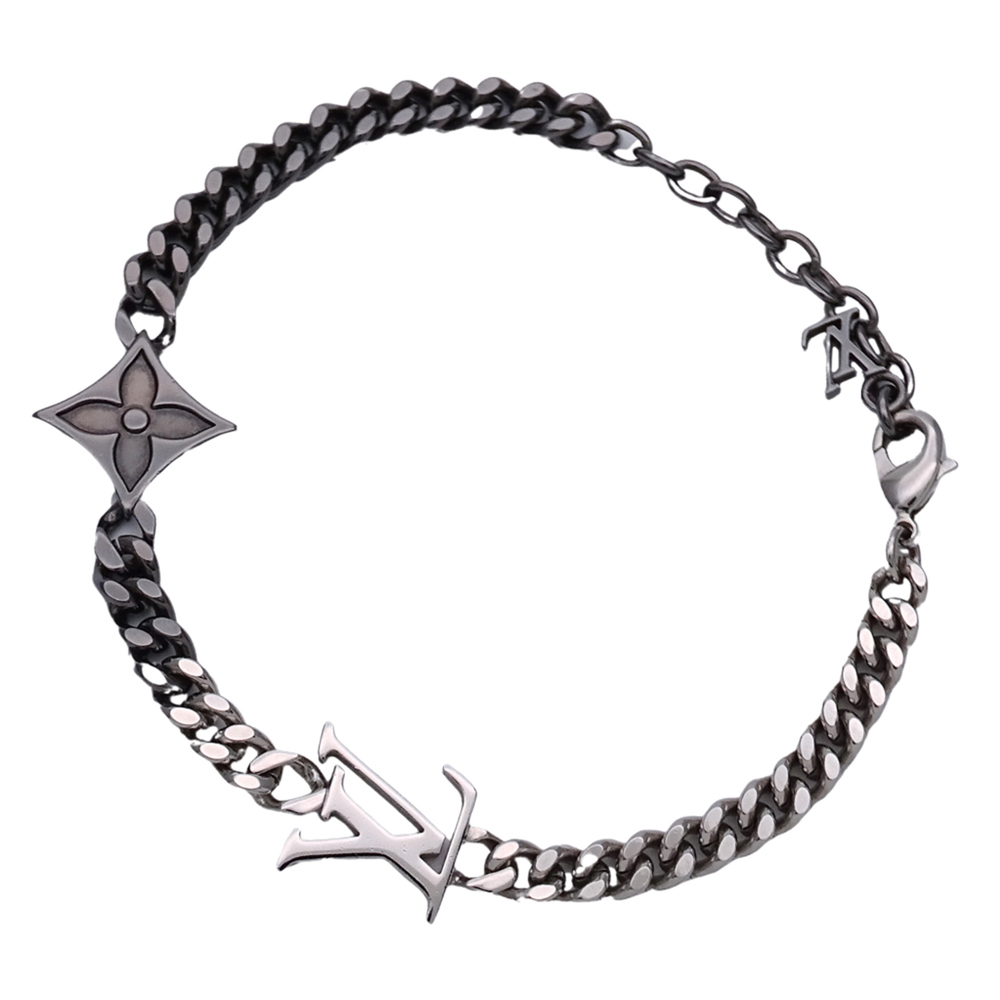 Louis Vuitton LOUIS VUITTON Bracelet - LV Instinct Men's Brand Metal Silver B...
